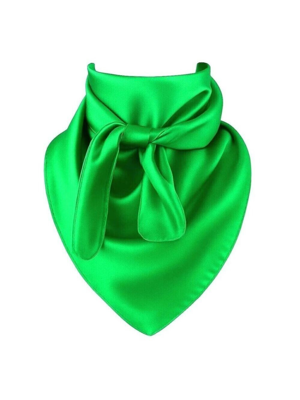 Kelly Green Wild Rag Scarf 35x35 Satin Western Cowgirl Cowboy Bandana